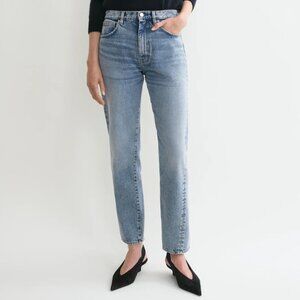 Toteme twisted seam denim worn blue